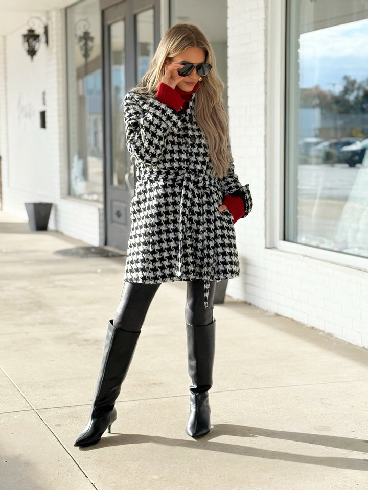 Billie Houndstooth Coat