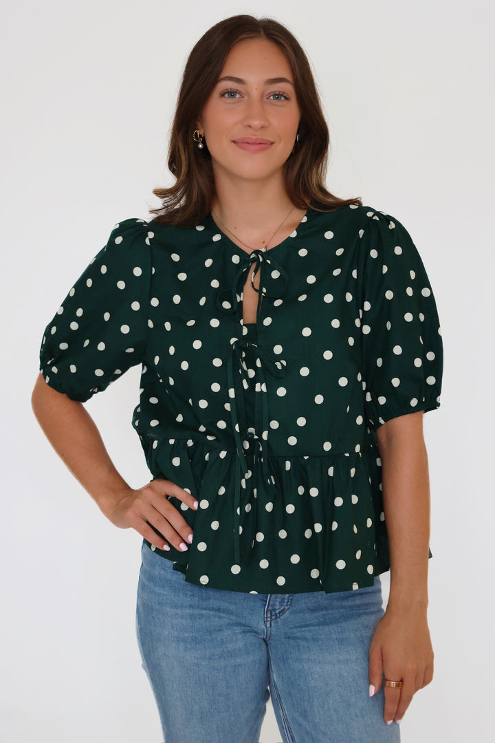 Agner Polka Dot Top
