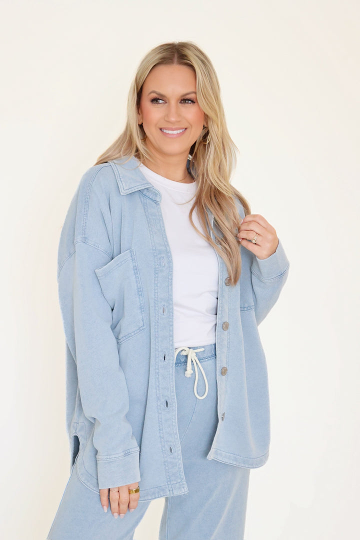 All Day Knit Jacket- Ocean Air