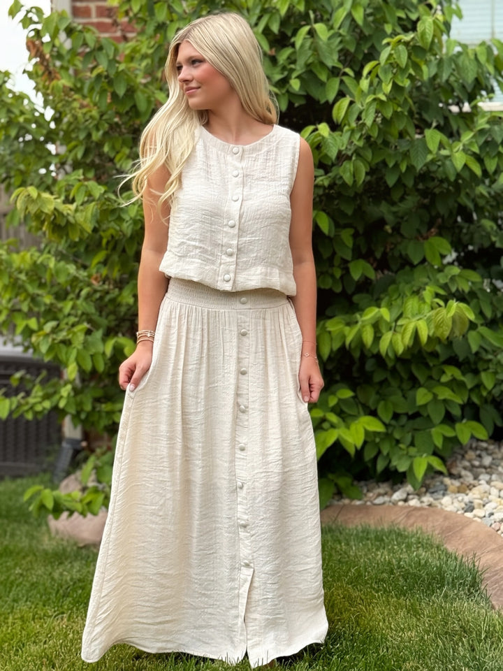 Sally Button Skirt