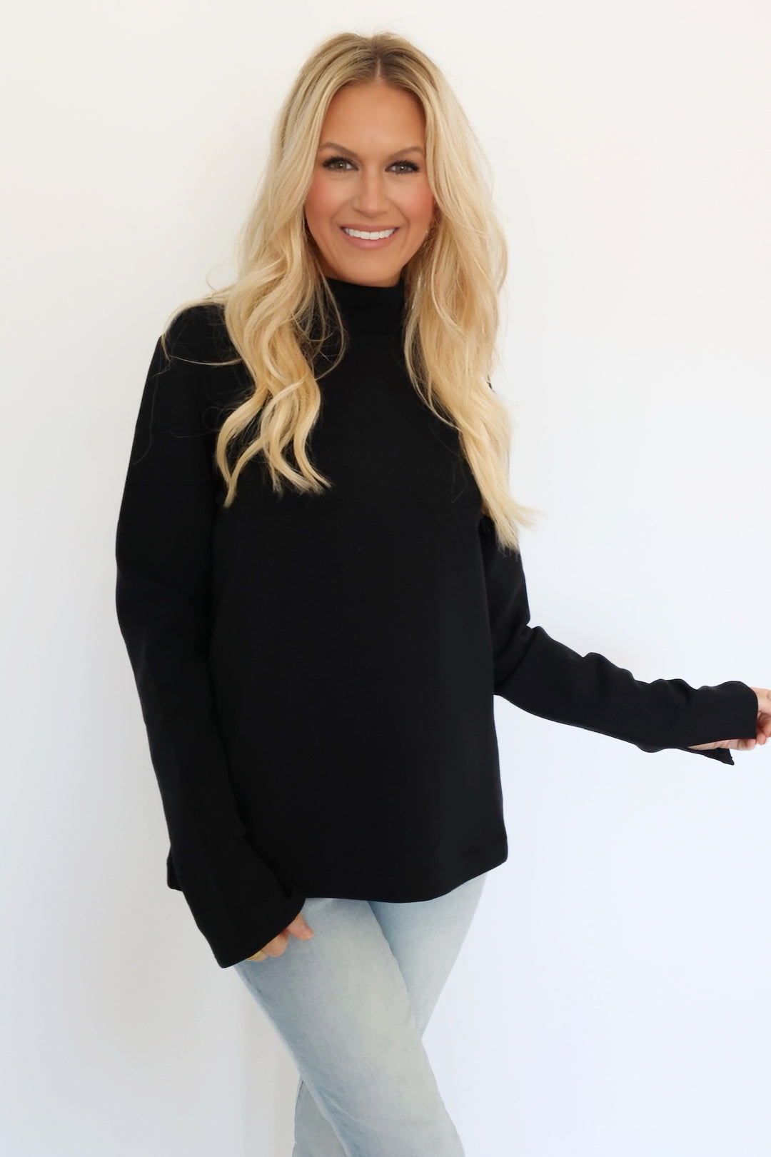 SPANX AirEssentials Mock Pullover - Black (FINAL SALE)