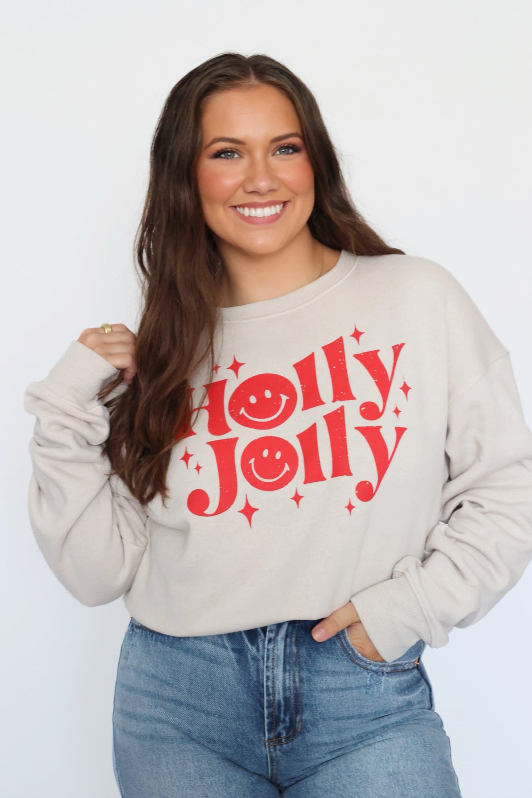 Holly Jolly Smile Sweatshirt (FINAL SALE)