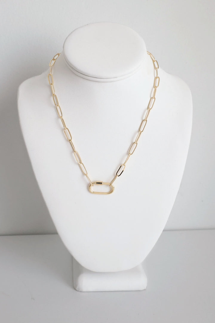 Carabiner Necklace- Gold Plated