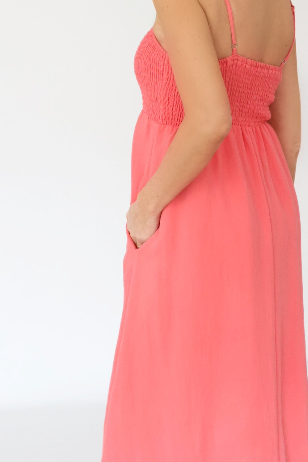 Beachside Midi Dress - Sunset Pink