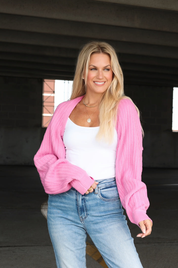 Ryder Bolero Cardigan - Rose Pink- Final Sale