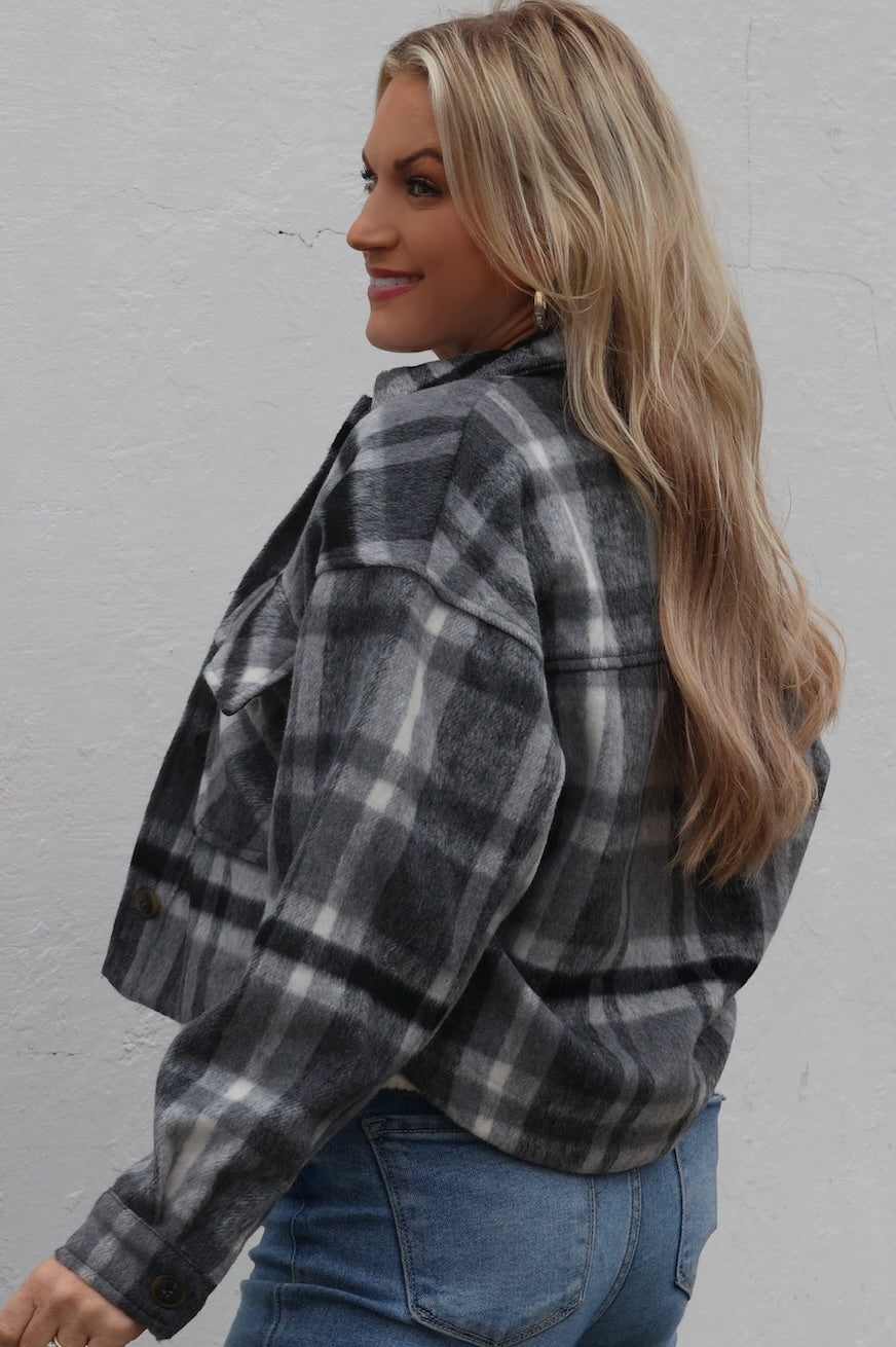 Bluff Plaid Jacket- Charcoal