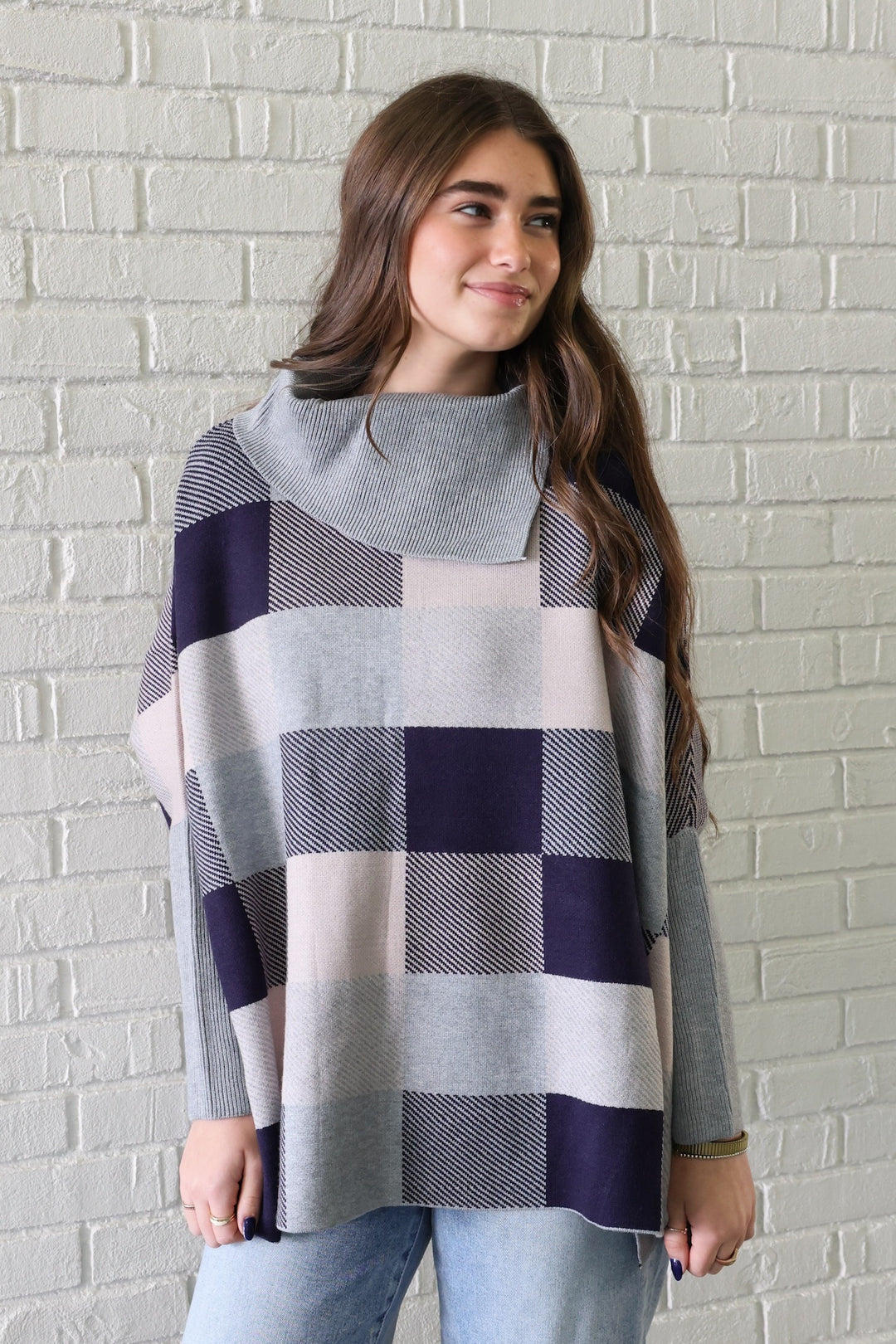 Loren Colorblock Poncho