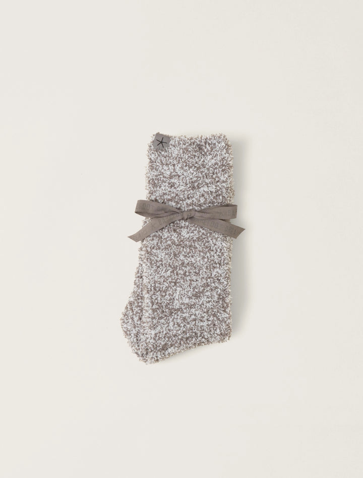 CozyChic Heathered Socks - Charcoal/White