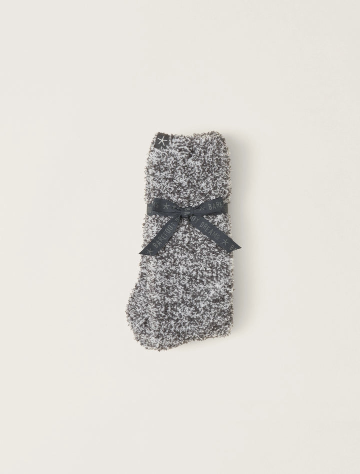 CozyChic Heathered Socks - Slate/White