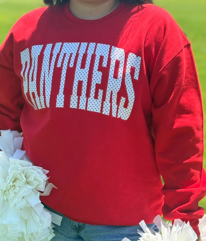 Polka Dot Team Sweatshirt- PANTHERS