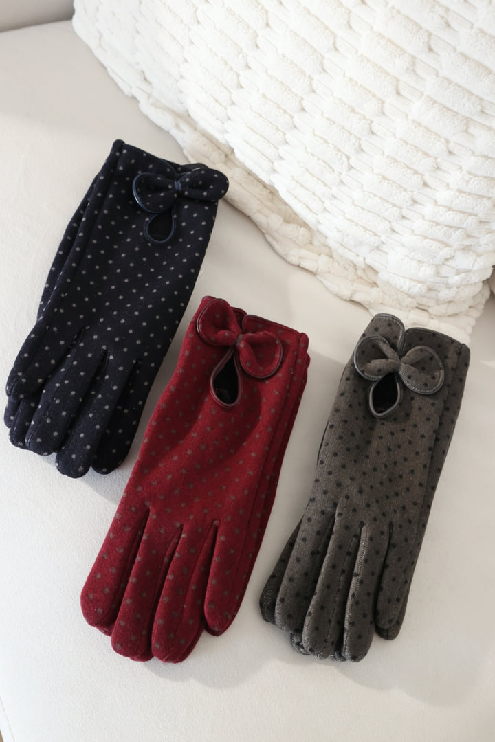 Bow Dot Touchscreen Gloves