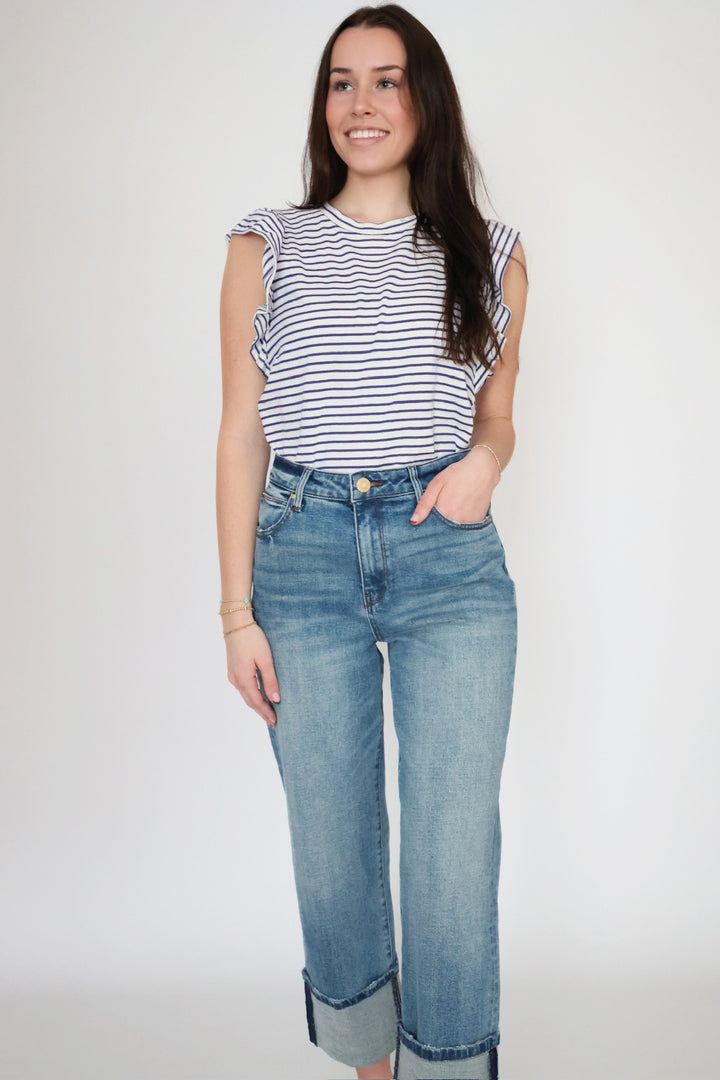 Sienna High Rise Wide Leg Jean - Cuddle