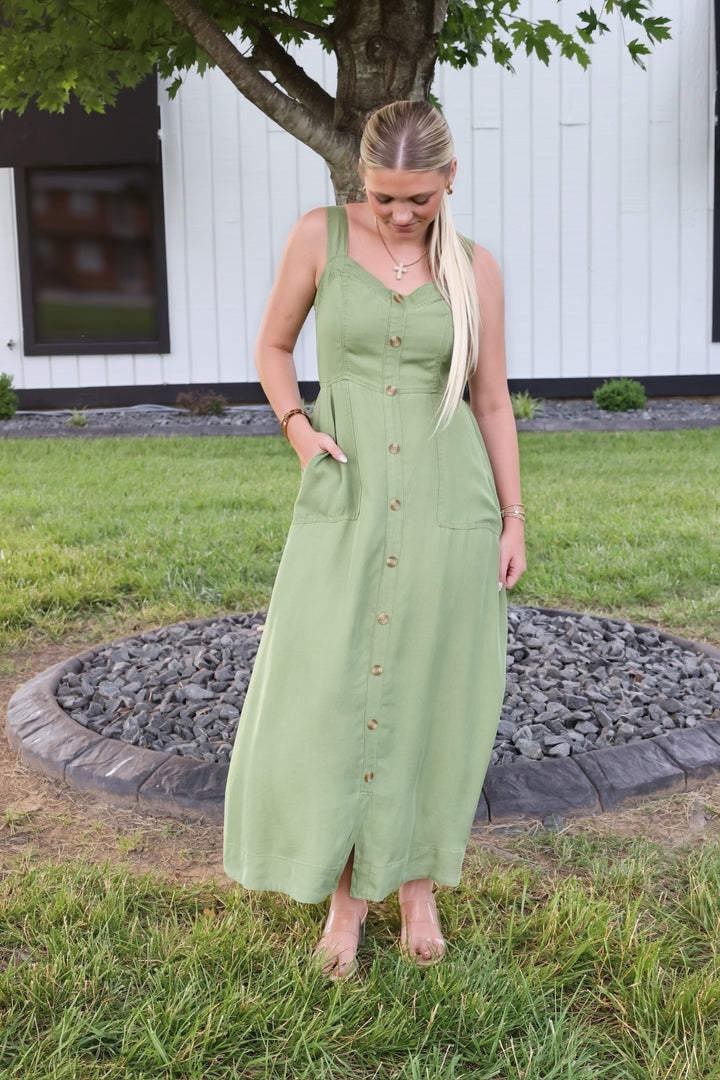 Alex Button Down Midi Dress