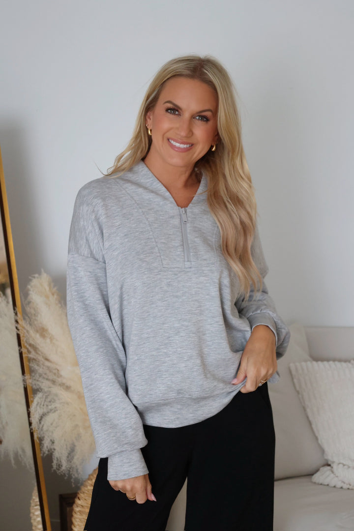 Royce Scuba Half Zip- Heather Grey
