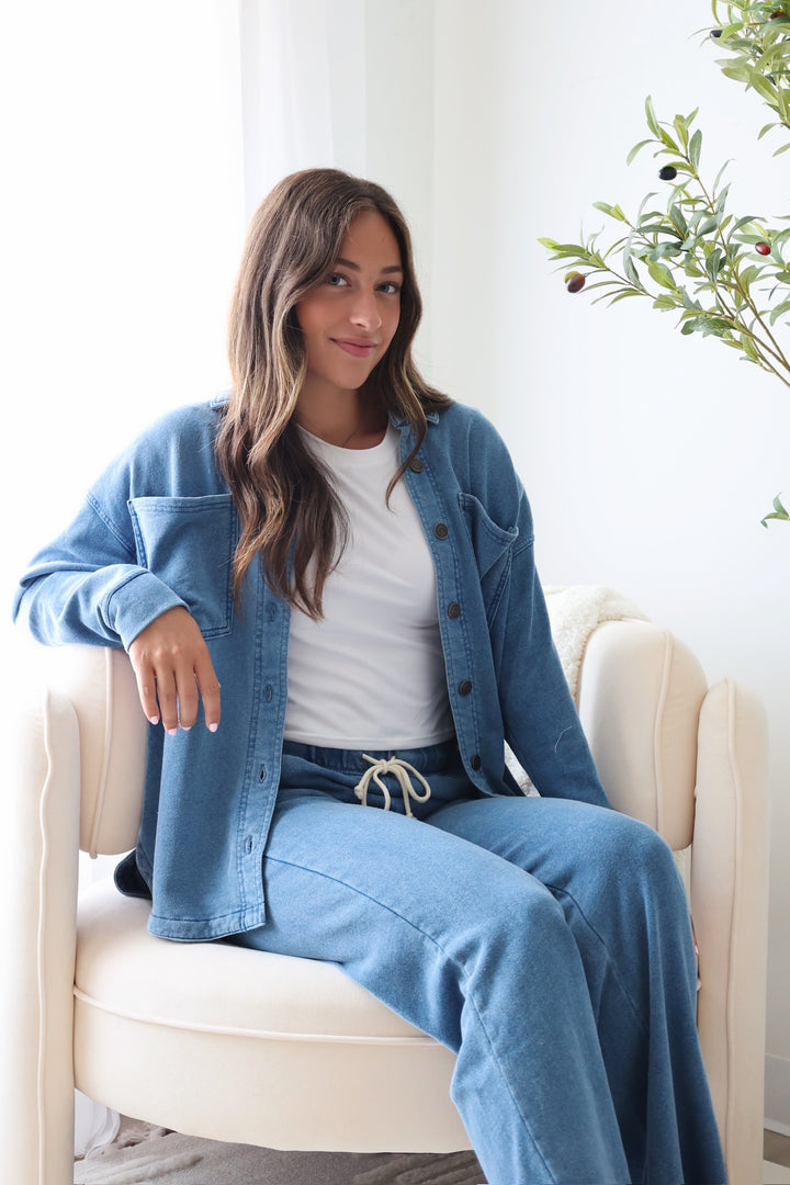 All Day Knit Denim Jacket - Vintage Indigo