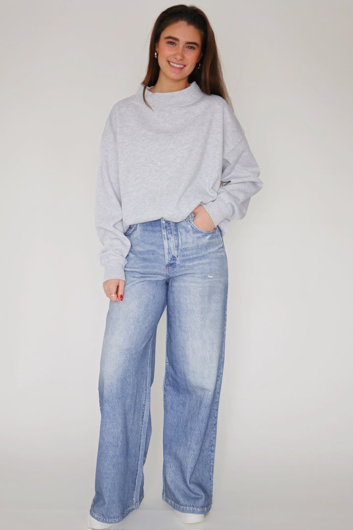 Fleece Mockneck- Grey