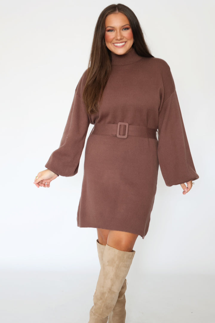 Quinn Belted Sweater Dress