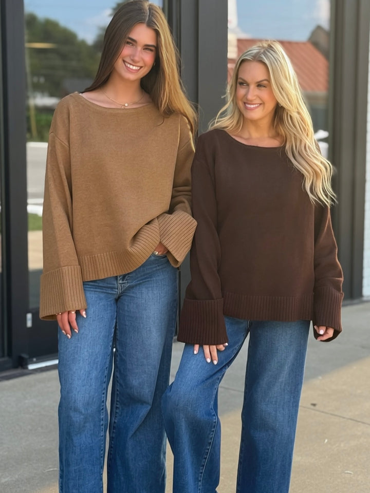Just My Type Sweater- Walnut