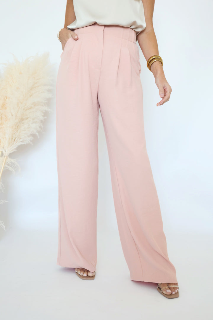 Malibu Wide Leg Pants - Rose Cloud(FINAL SALE)