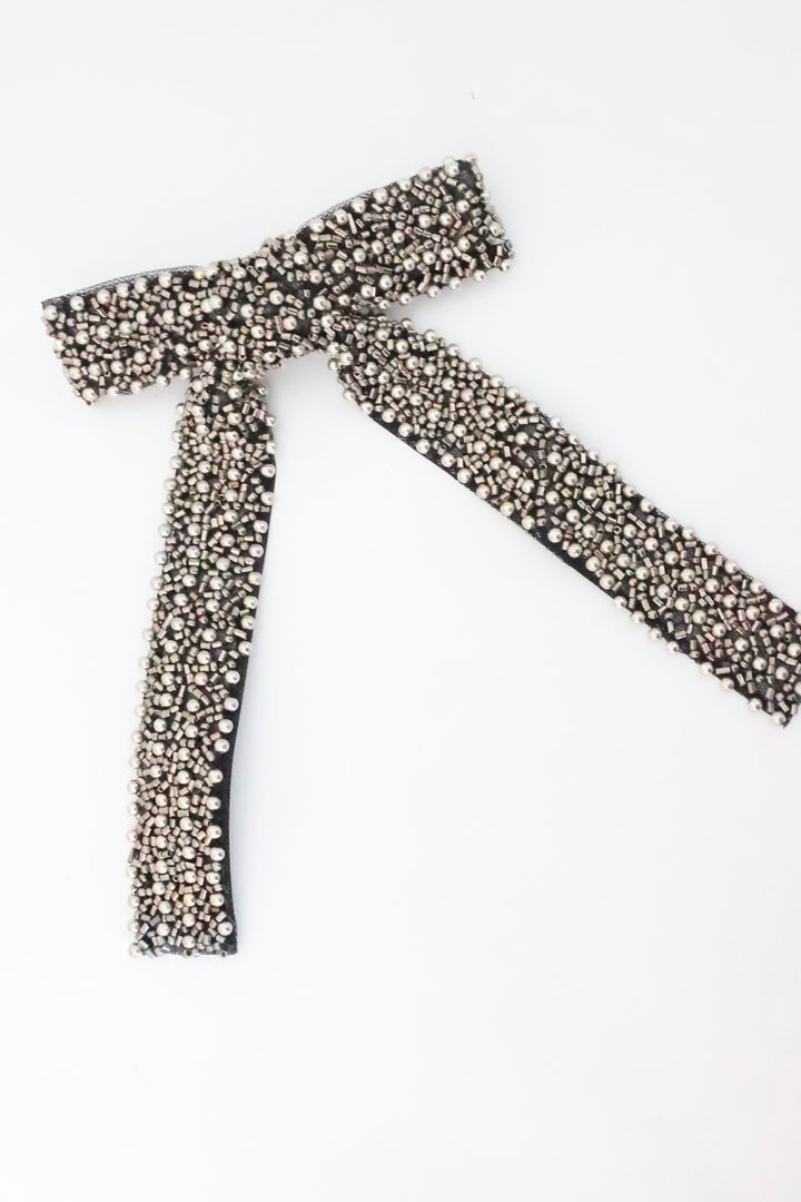 Luxe Beaded Bow Clip