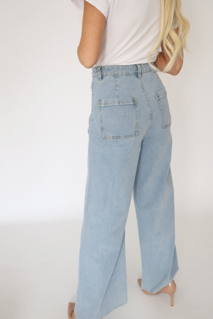 Harper Wide Leg Jean- Light Denim