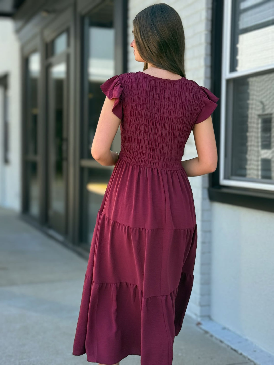 Robin Midi Dress- Burgundy