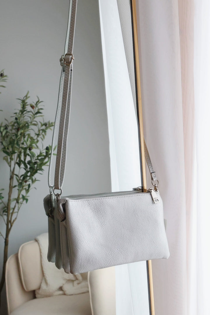 Riley Wristlet Crossbody - Bright Silver