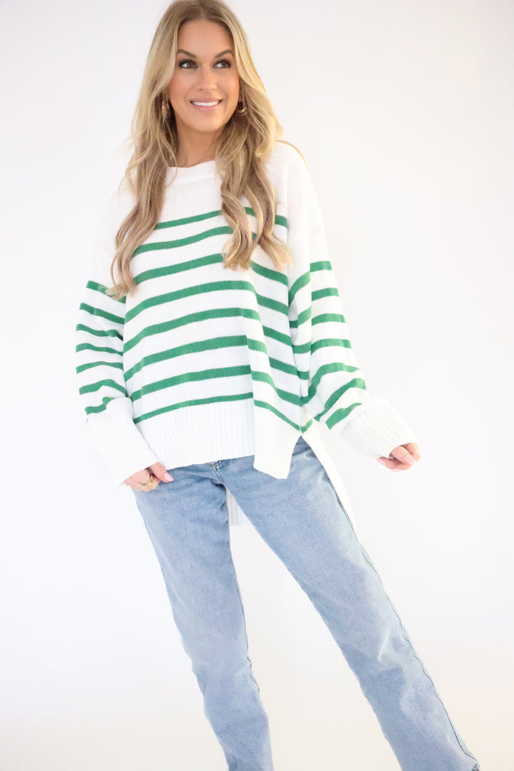 Bowen Sweater - White/Green