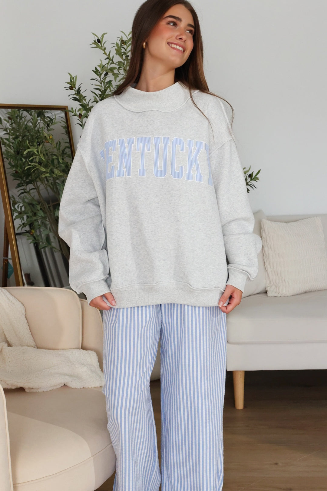 Kentucky Applique Mock Neck
