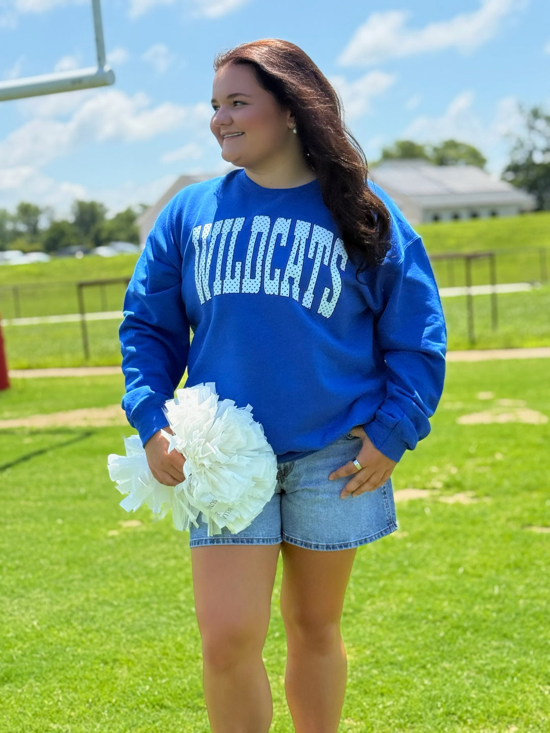 Polka Dot Team Sweatshirt- WILDCATS