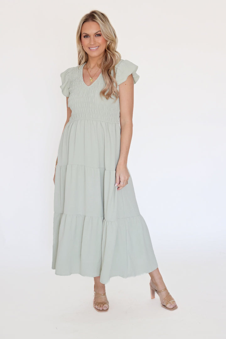 Robin Midi Dress- Sage