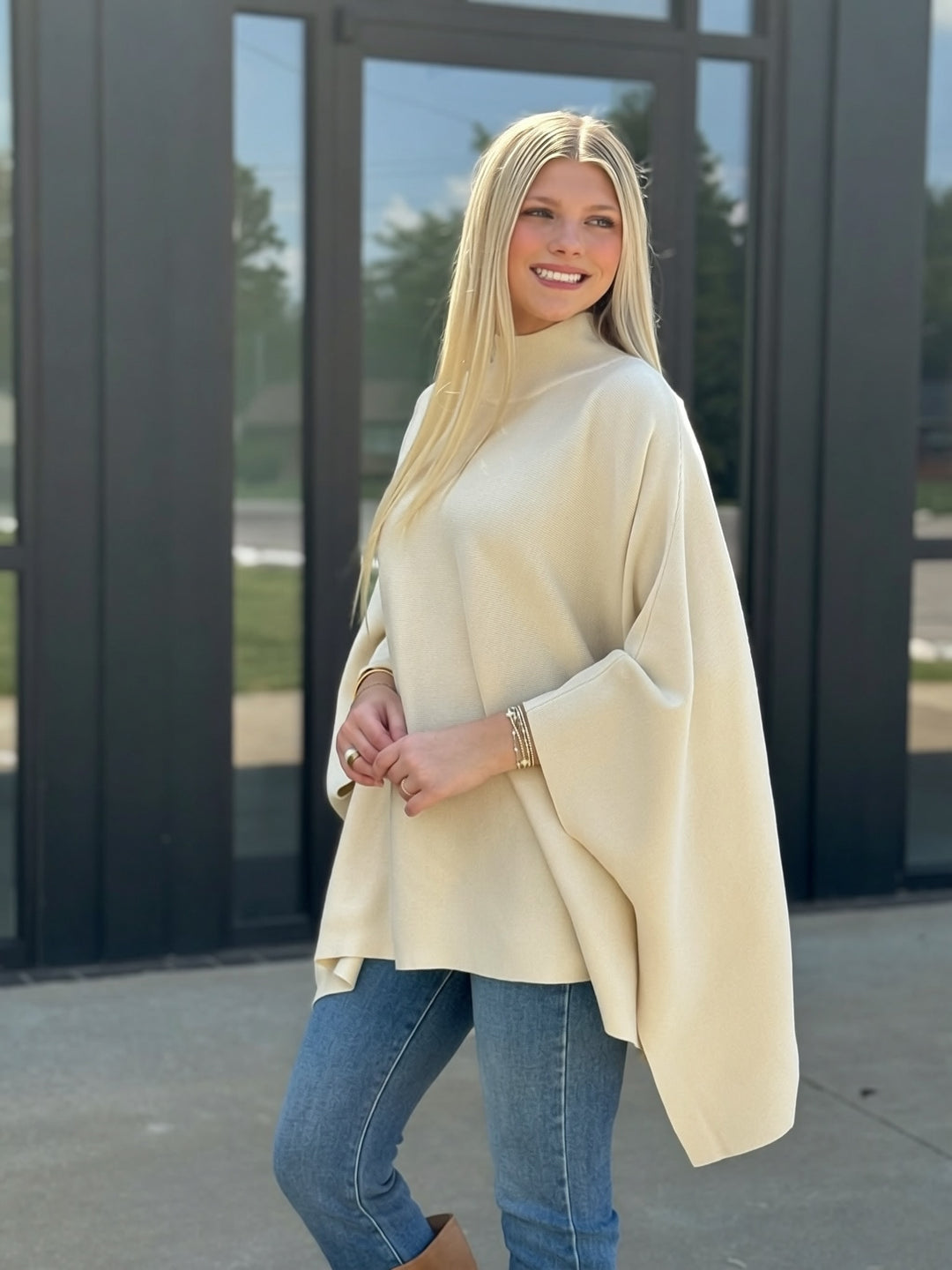 Golden Poncho Sweater