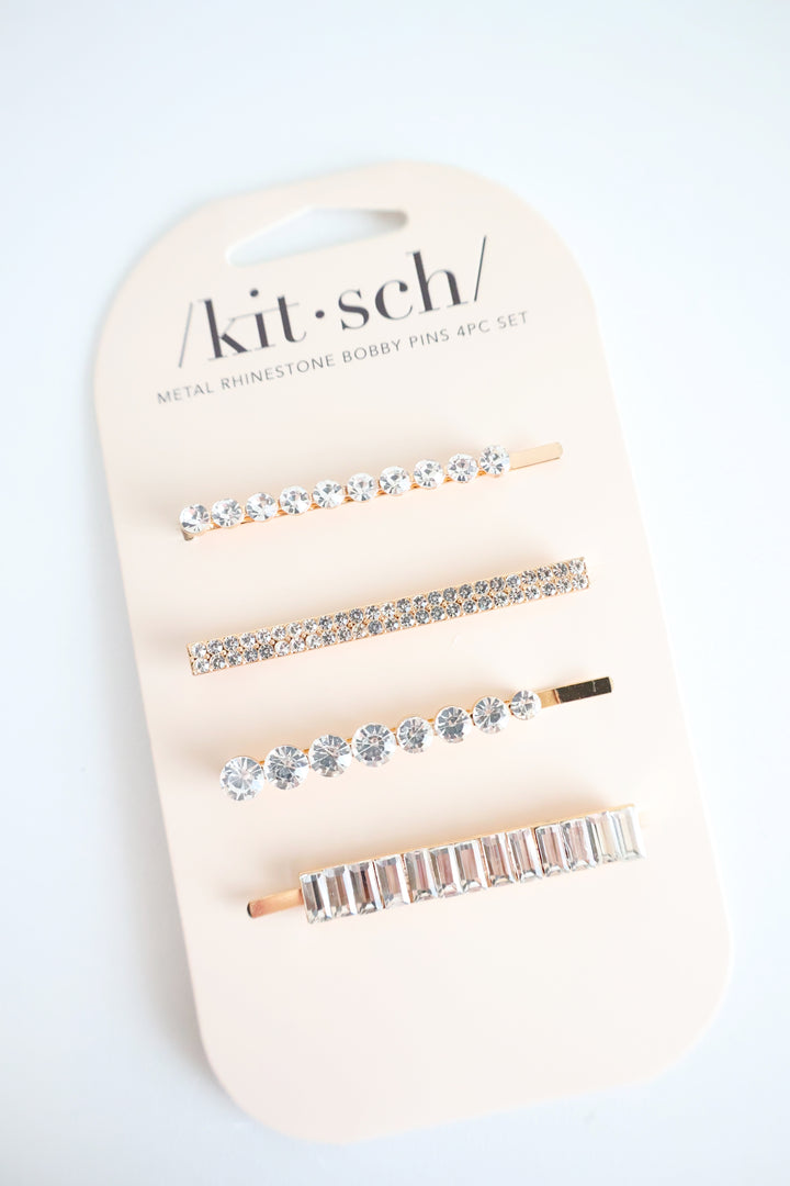 Metal Rhinestone Bobby Pins