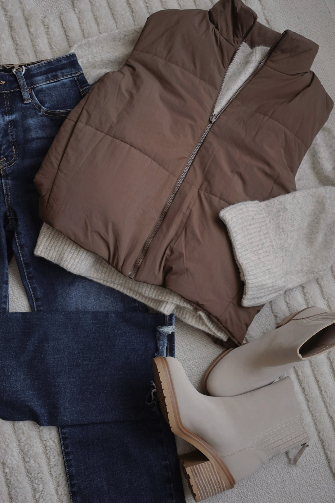 Reversible Corduroy Vest- Brown