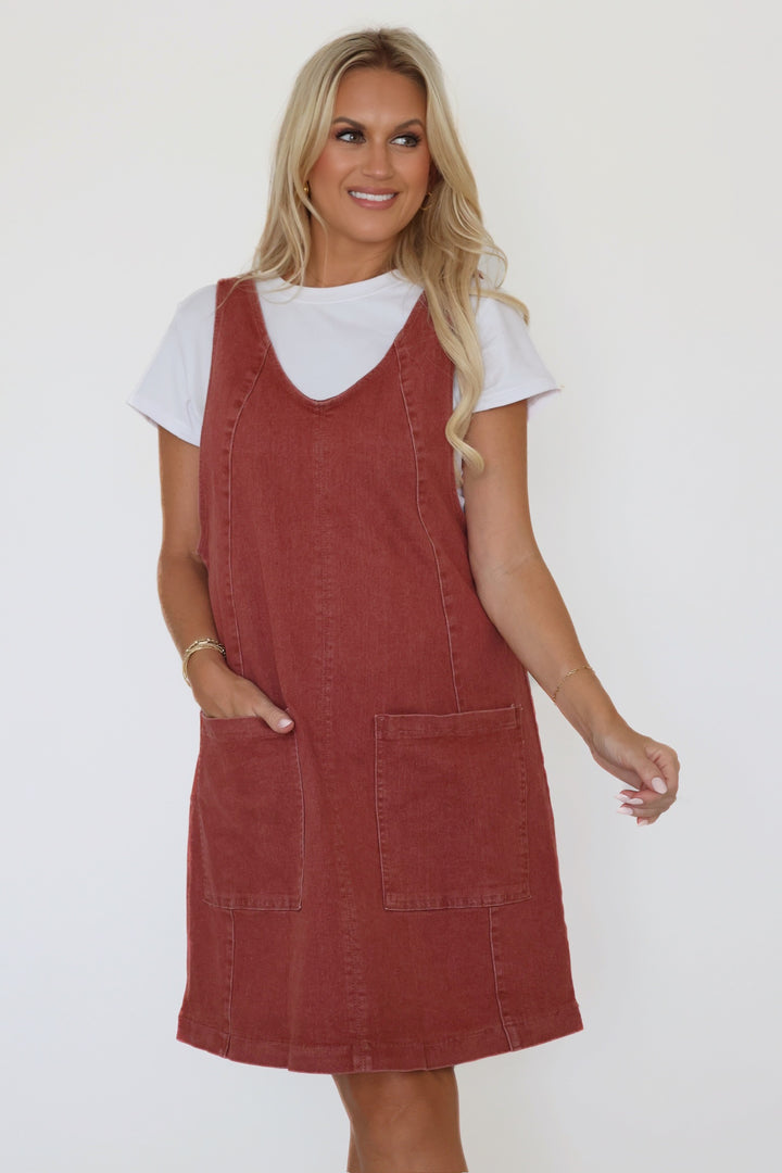 First Of Fall Overall Dress