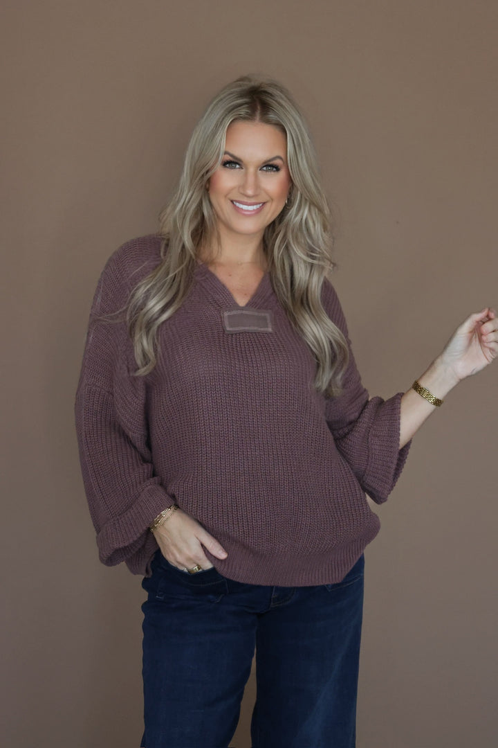 Sylvia V-Neck Sweater- Mocha
