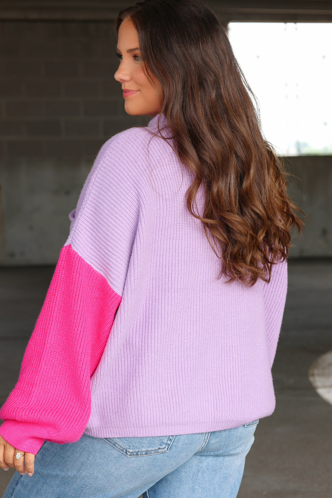 Taylor Contrast Sweater - Lilac (FINAL SALE)