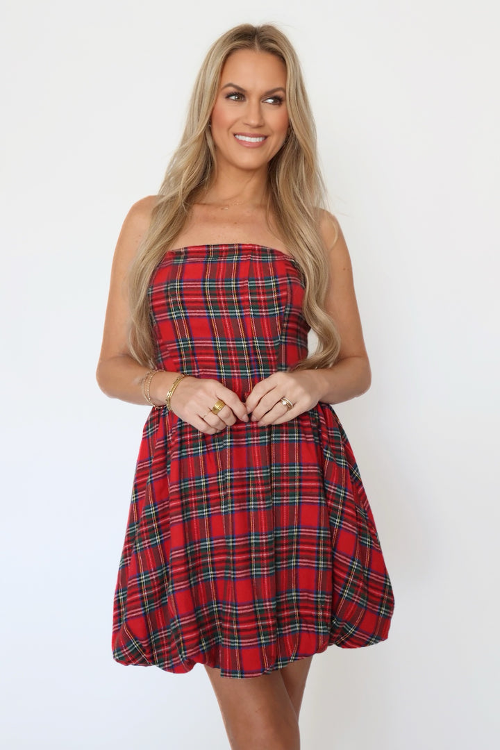 Yuletide Plaid Mini Dress (final sale)