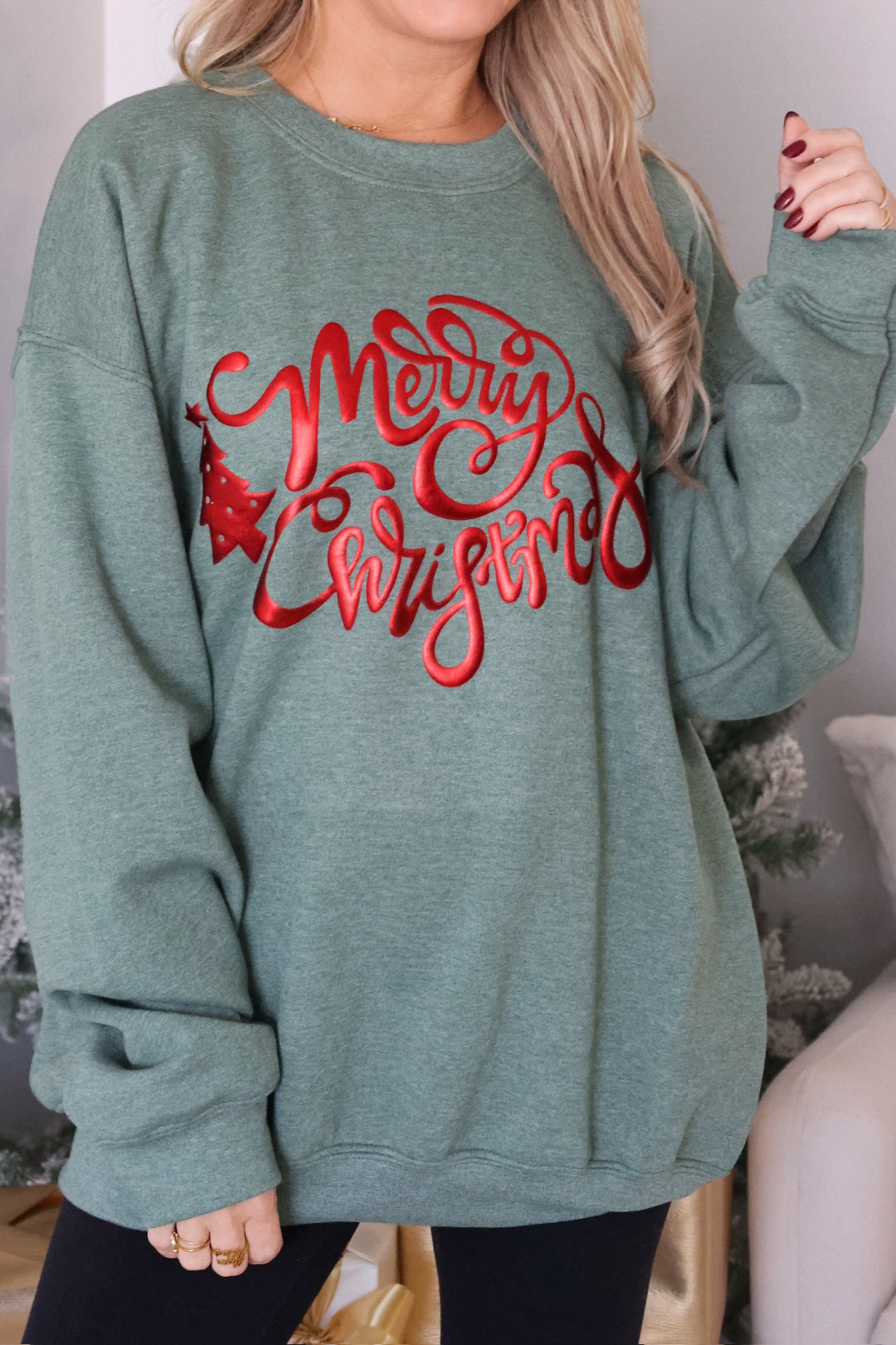 Metallic Merry Christmas Sweatshirt