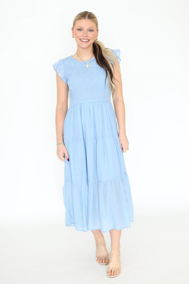 Hillary Smocked Midi Dress
