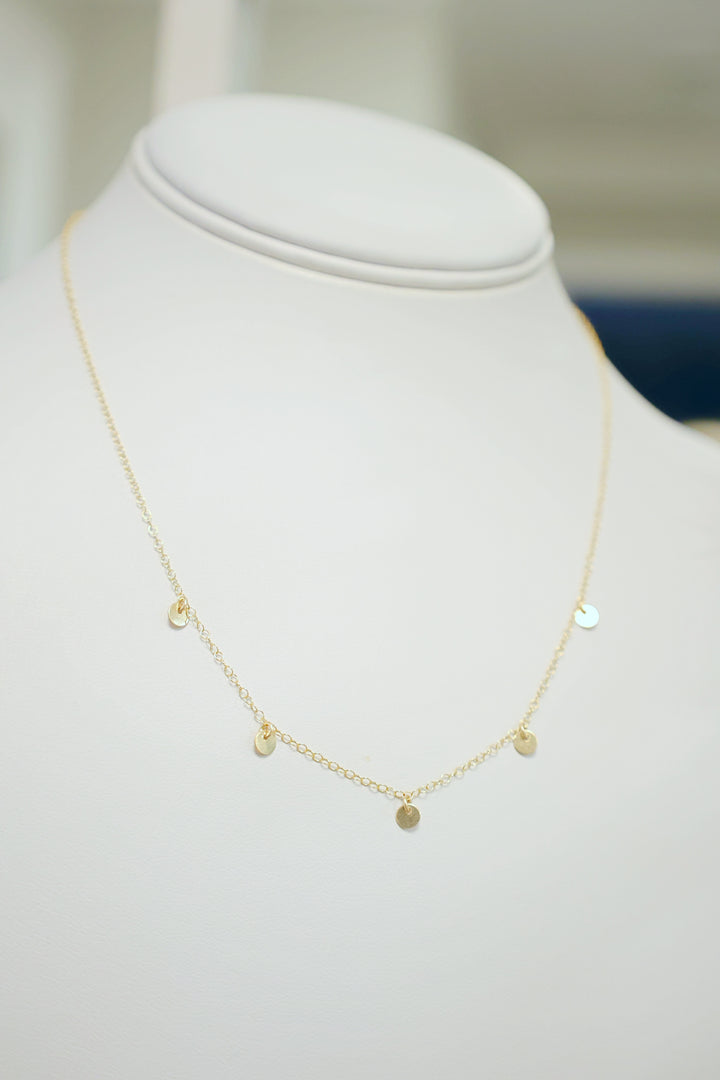 Five Coin Necklace- Gold Filled