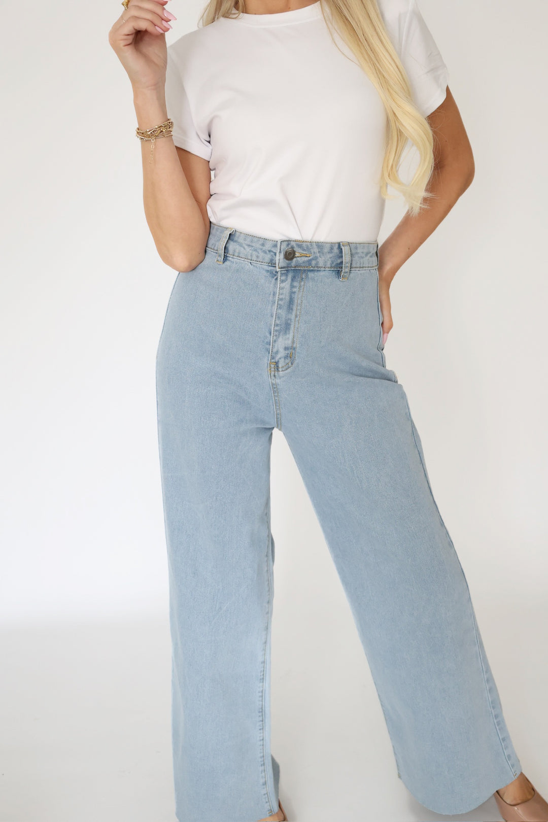 Harper Wide Leg Jean- Light Denim