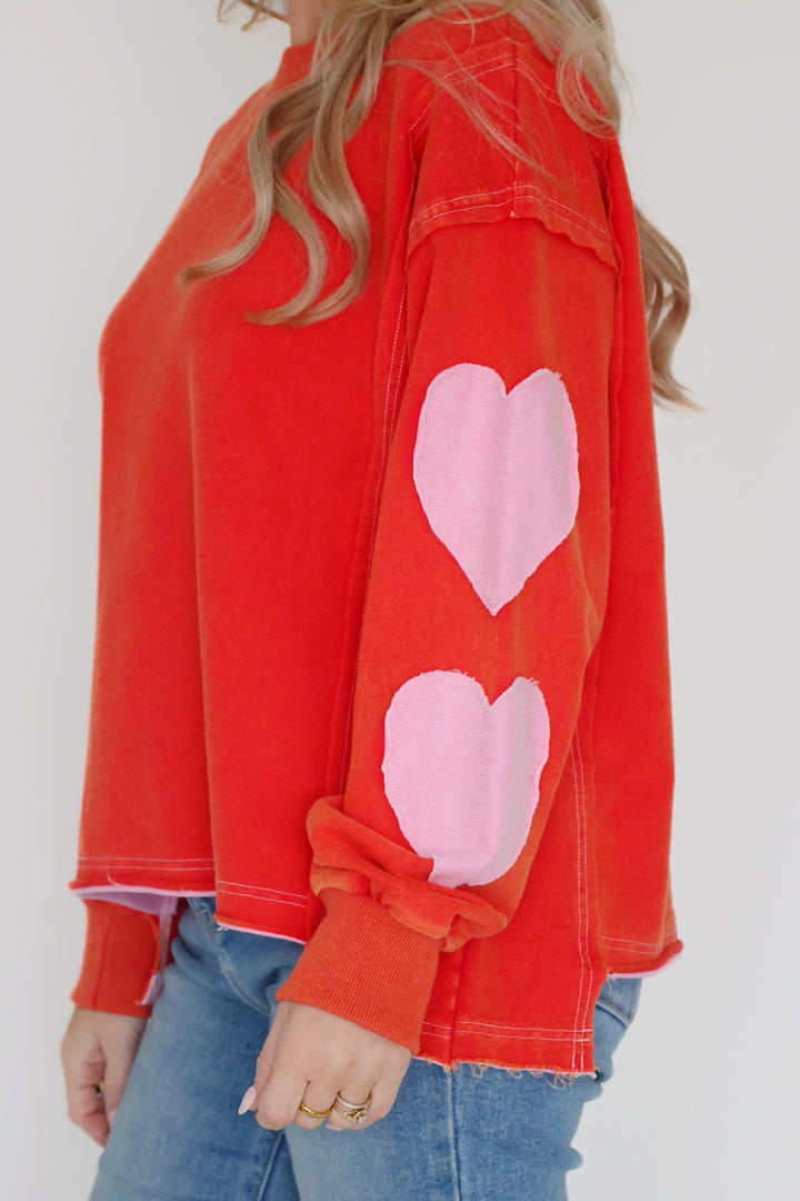 Patched Heart Sweatshirt