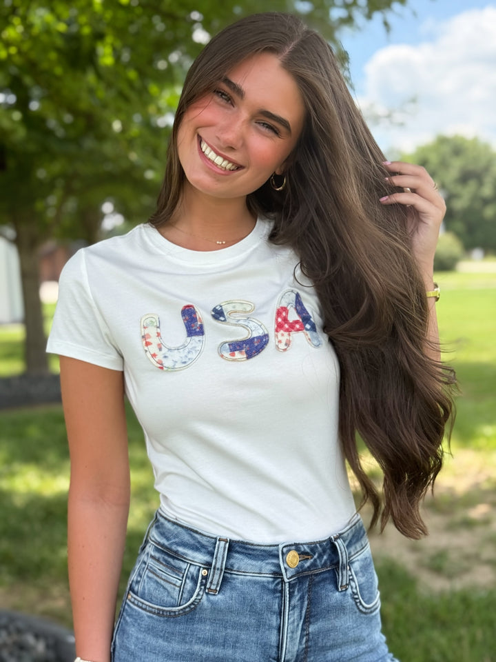 USA Patchwork Tee