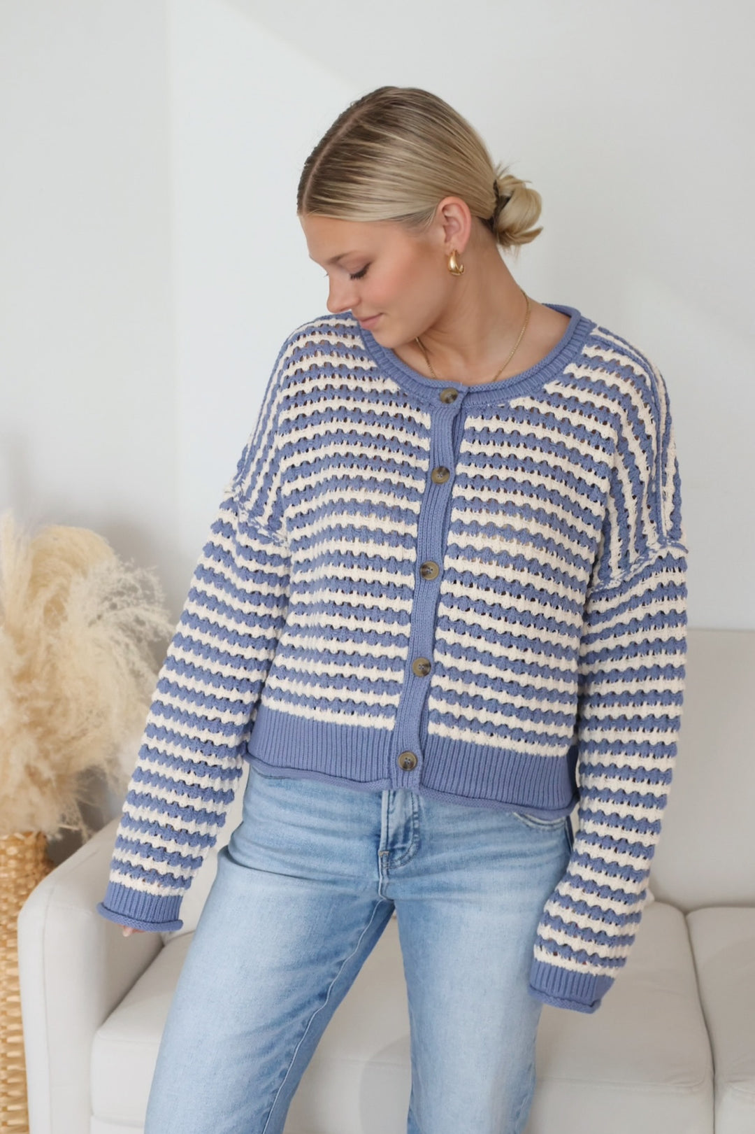 L/S Vienna Cardigan- Blue