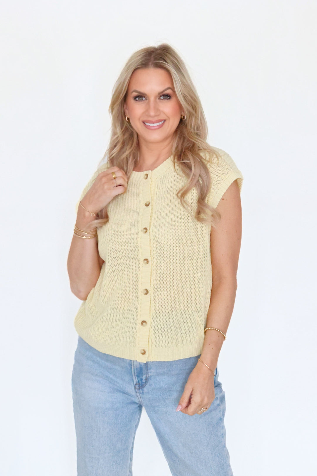 Katie Short Sleeve Cardigan - Butter Yellow – Bella Ragazza Boutique