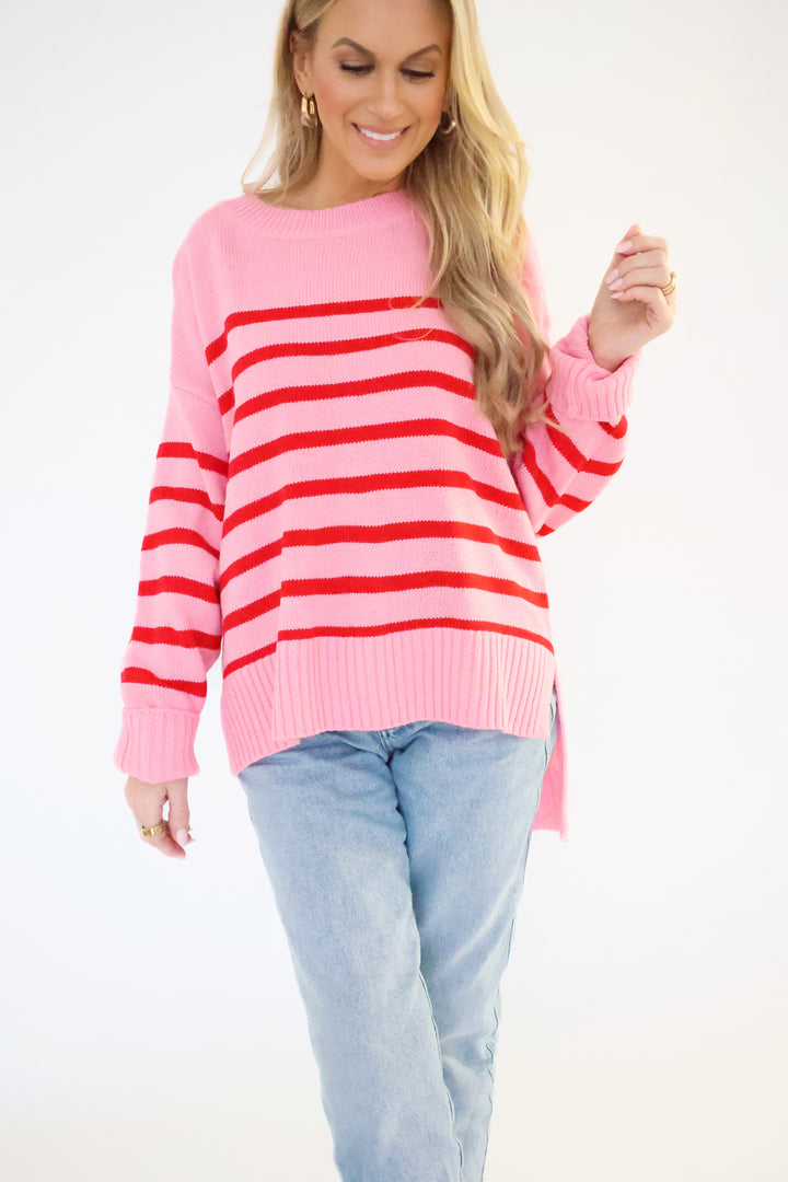 Bowen Sweater - Pink/Red