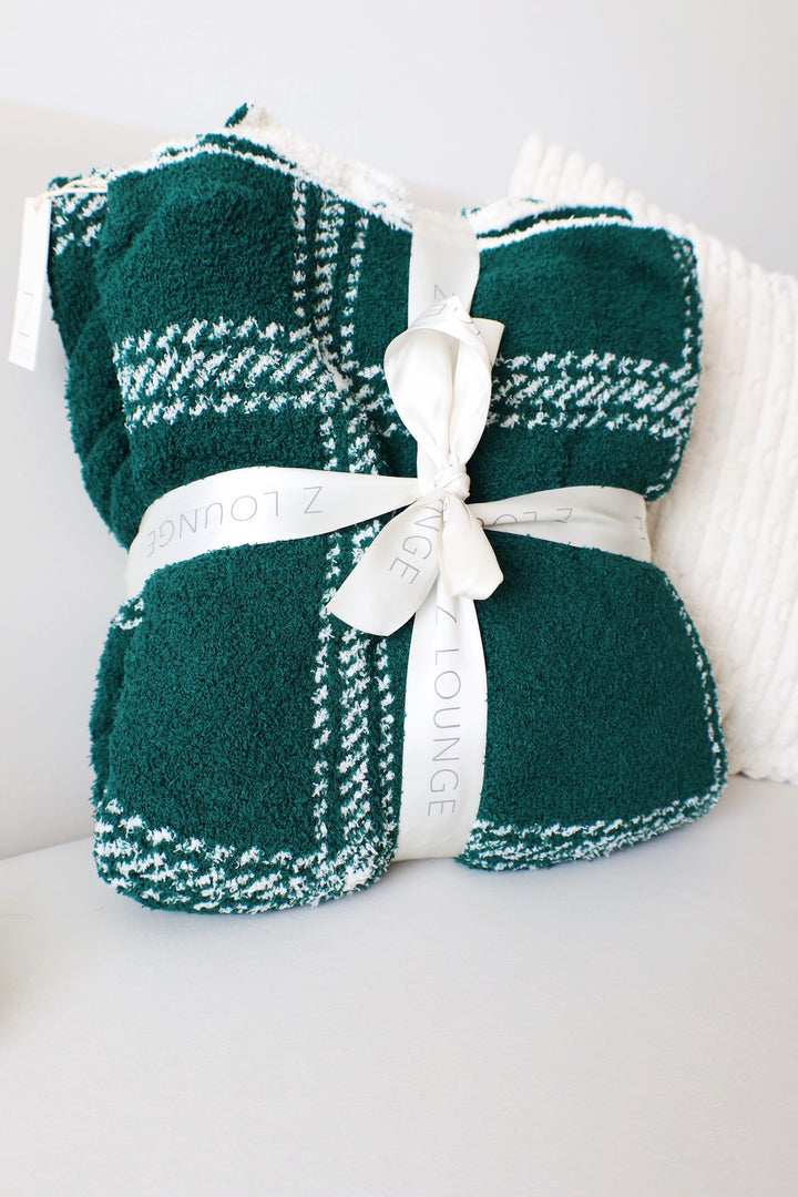 Plaid Plush Blanket - Noble Fir