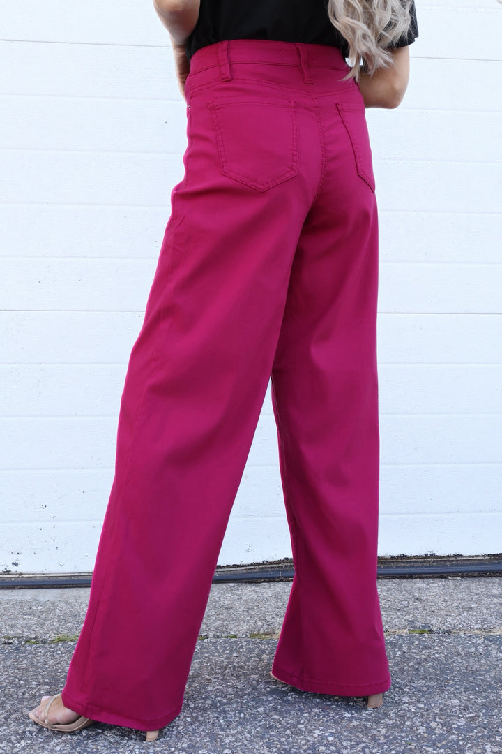 Hyperstretch High Rise Pants- Cabernet (final sale)