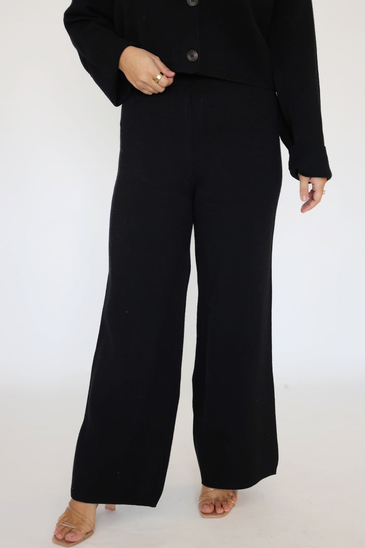 Elowen Sweater Knit Pant - Black (FINAL SALE)